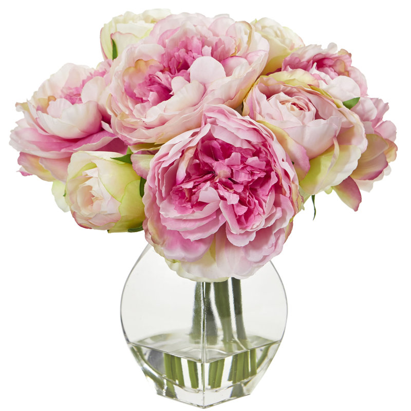 House of Hampton Artificial Peonies Centerpiece in Vase Wayfair